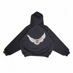 Yeezy Gap Balenciaga Shrunken Dove Hoodie Black XLarge ( Check Description )