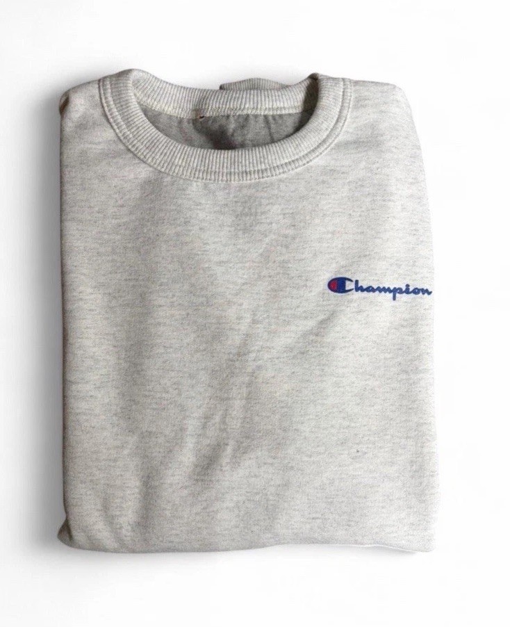 Champion Men’s Sz. S light heather gray crewneck sweatshirt.