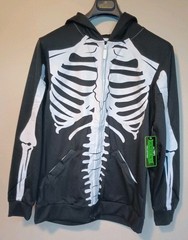 New Skeleton Jacket Hoodie Members Only The Chive Mens Size Large Full Zip