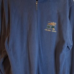 Canaan Valley Unisex 2XL Blue Full Zip Fleece Sweatshirt Mock Neck Embroidered