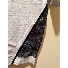 Parish Nation Mens Grey Space Dye Short Sleeve Sweatshirt Side Zip Mesh Large