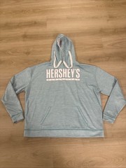 Hersheys Men’s 2XL Long Sleeve Hoodie Light Heather Green