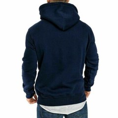 Men Hoodie Casual Hooded Solid Pocket Slim Fit Sweatshirts Pullover Sweater Tops