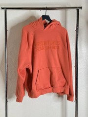 Essentials Fear of God Men’s Coral M Cotton Pullover Logo Hoodie Kangaroo