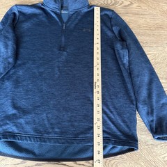 Under Armour Mens Fleece L Navy Blue Heathered Fleece Quarter Zip Pullover