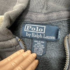 VTG Polo Ralph Lauren Lined Hoodie Mens Sz Large Gray Full Zip Logo Classic
