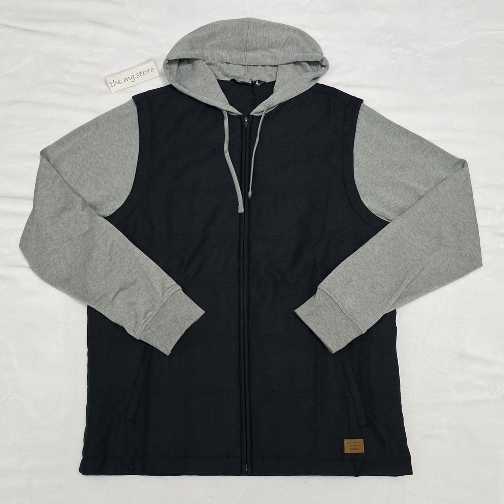 Travis Mathew Scavenger Full Zip Heater Tech Black/Heather Grey Hoodie Men’s L