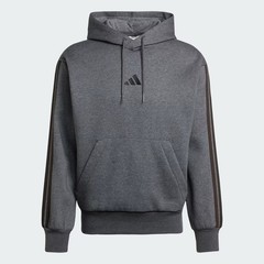 adidas Essentials 3-Stripes Fleece Hoodie Grey