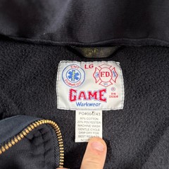 Game Workwear Job Shirt Mens Large Navy Blue Quarter Zip EMT Fire Pullover