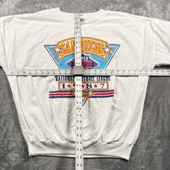 Vintage 1987 San Diego Toreros Sweatshirt Mens XL White Football Super Bowl XXII
