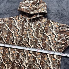 Vintage Classic Camo Hoodie Men’s Large Full Hook & Loop Brown Fleece Sweatshirt
