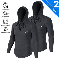 2Pack Men Hoodie Hooded Sweatshirt Pullover Sports Thermal Athletic Breathable