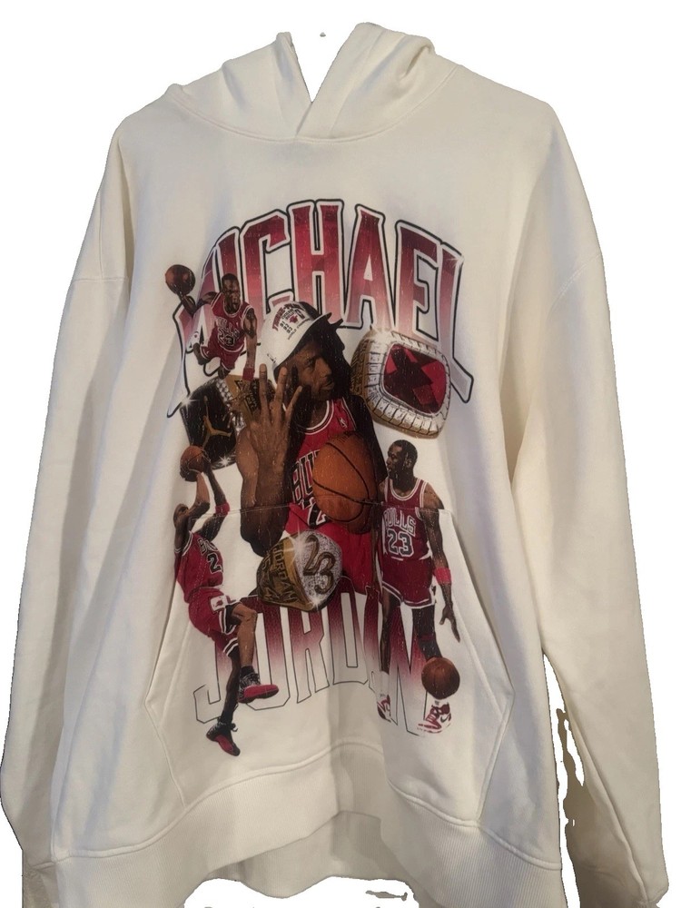 Jordan Michael Jordan Fleece Pullover Hoodie White/Cream Men’s 2XL HJ4396-133