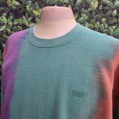 OBEY Sustainable Tie Dye Fleece Crew Sweatshirt Men’s Medium Purple Nitro Multi