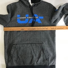 Under Armour Hoodie Mens Size S Sweatshirt Loose Fit All Season Gray herringbone