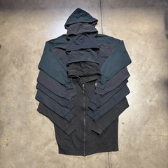 Lot 5 Vintage Sweatshirts Zip Up Hoodie Blank Black M-XL Faded 90s 00s Y2K USA