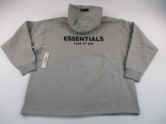 Fear of God Essentials Relaxed Hoodie Sweater Mens XL Gray Dark Oatmeal