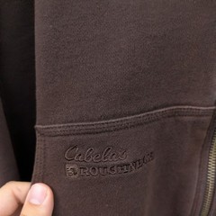 Cabela’s Hoodie Men’s L Tall Faded Brown Waffle Thermal Lined Full Zip Workwear