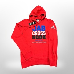 adidas Boxing Jab Cross Hook Red Hoodie Sweatshirt Men Size Small