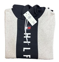 Tommy Hilfiger Men’s Hoodie Long Sleeves Big Logo Pullover Grey, Size S/P