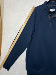 Goodfellow Quilted Pullover Snap Mock Neck Sweatshirt Blue Mens L NWT