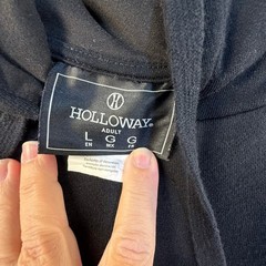 Holloway Adult Large Black White Colorblock Hoodie Varsity S Patch Sweatshirt