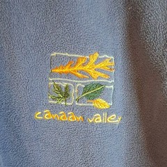 Canaan Valley Unisex 2XL Blue Full Zip Fleece Sweatshirt Mock Neck Embroidered