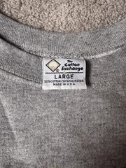 1980s The Cotton Exchange Men’s College Graphic Gray Crewneck Fleece Pullover L