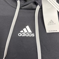 Adidas Team Issue Hoodie Men Large Black Grey Sweatshirt Pullover Fleece HI2906