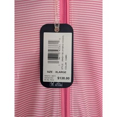 Johnnie-O Mens Performance Golf Hybrid Hoodie 1/4 Zip Pink Striped Cabo XL New