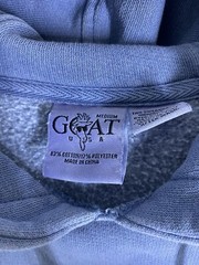 Goat USA Hoodie Mens Medium Blue Heavyweight Pocket Logo Pullover Skater Sweater