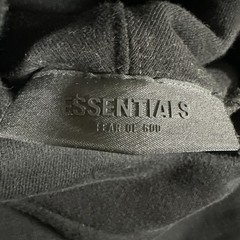 Fear Of God Essentials Hoodie All Jet Black Mens XS Front Logo Pullover