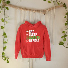 Eat Sleep Garden Repeat Hoodie Home Gardener Plants Trees Nurseries Novelty