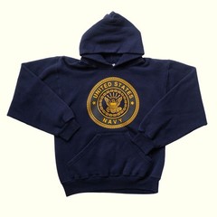US MILITARY VTG 90s RETRO USA MADE NAVY HOODIE SOFFE SWEATSHIRT REFLECTIVE SZ S