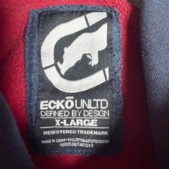 Vintage Ecko Unltd Mens XL Red Pullover Hoodie Logo Rhino Graphic Sweatshirt Y2K