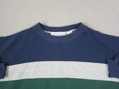 Vintage Riverport Sweatshirt Mens Extra Large XL Blue Green Striped Color Block