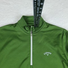 Callaway Sweater Mens Medium Green Quarter Zip Performance Tech Golf Side Pocket