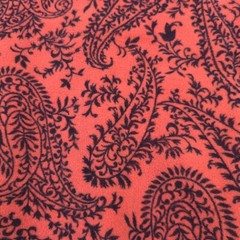 $450 Aries Cotton Reverse Fleece Coral Paisley Half Zip Sweatshirt Mens Large