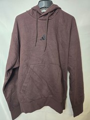 NWT Adidas Mens Shadow Brown Essentials Feel Cozy Fleece Pullover Hoodie Size M