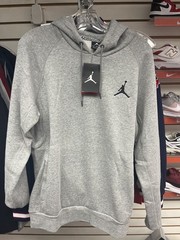 Men’s Nike Air Jordan Flight Fleece Pullover Hoodie – Grey – Large – New 2015