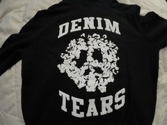 Denim Tears Denim University Zip Hoodie Black White Size L Large NWT Authentic
