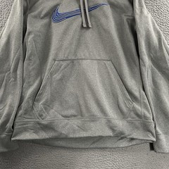 Nike Mens Hoodie Gray Blue Size Medium Pullover Therma-Fit 100% Polyester