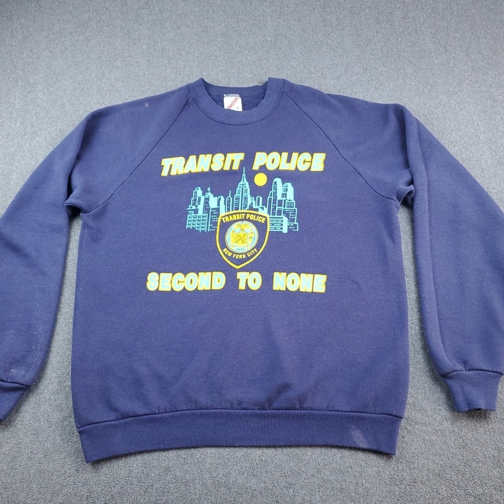 vintage nypd jerzees sweatshirt Size Large Transit Police Second To None USA