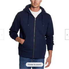 The Game Men’s Heavyweight Fleece Full Zip Hooded , Navy, M