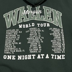 Morgan Wallen Concert Sweatshirt Hoodie Sz Medium Green One Night At A Time Tour