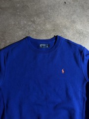 Vintage 90s Polo Ralph Lauren Sweatshirt Mens Size Large Blue W/ Orange Horse