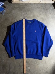 Vintage 90s Polo Ralph Lauren Sweatshirt Mens Size Large Blue W/ Orange Horse