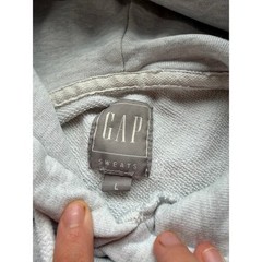 Gap Sweats Mens Hoodie Large Light Gray Pullover Fleece Kangaroo Pocket L