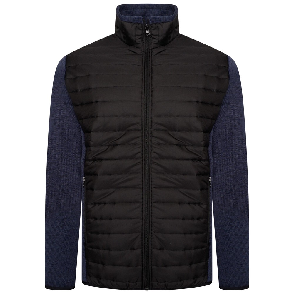Mens Hybrid Jacket Fleece plain pockets full Zip Anti Pill Work Casual Heavy Top