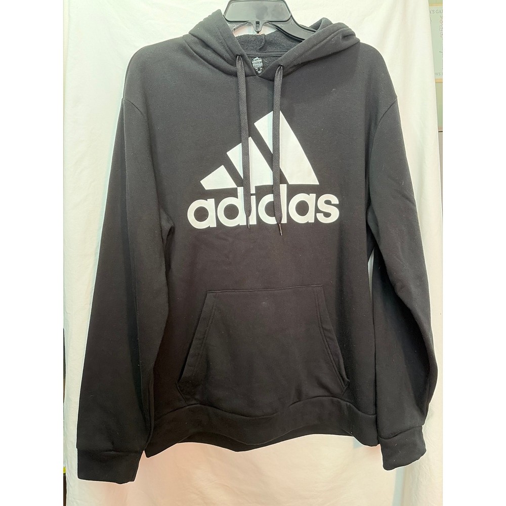 Men’s Large Adidas Sweatshirt Black with White Logo